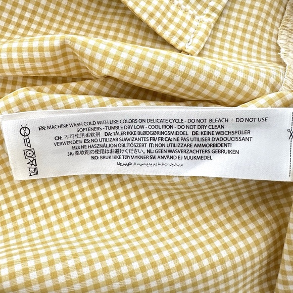 Ariat TEK Button-Up Shirt - Women’s XL -Yellow Gingham Check Vented Back Western - Picture 10 of 16